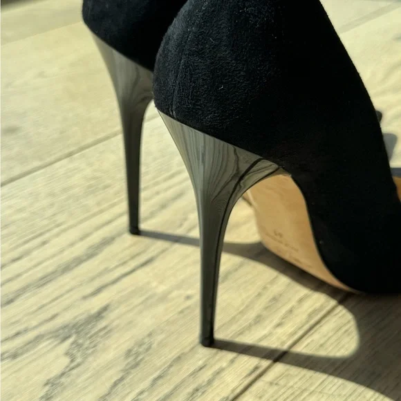 Jimmy Choo Black Suede Love Pointed Toe Pumps 100, Size 41 - Picture 8 of 12